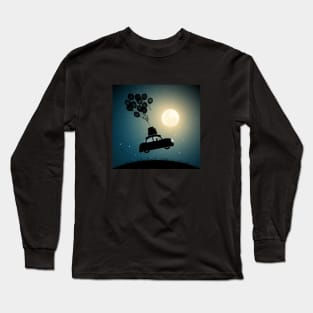 Car flies on balloons Long Sleeve T-Shirt